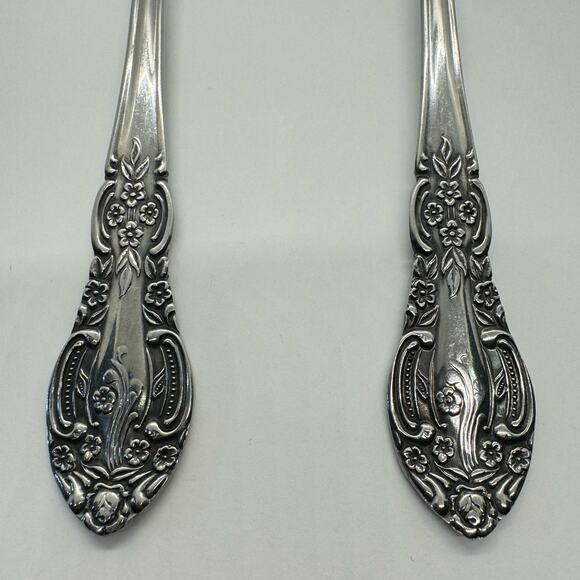 Springtime 2pc Stainless Salad Serving Set Utensils Flatware Fork Spoon Japan - Picture 3 of 6